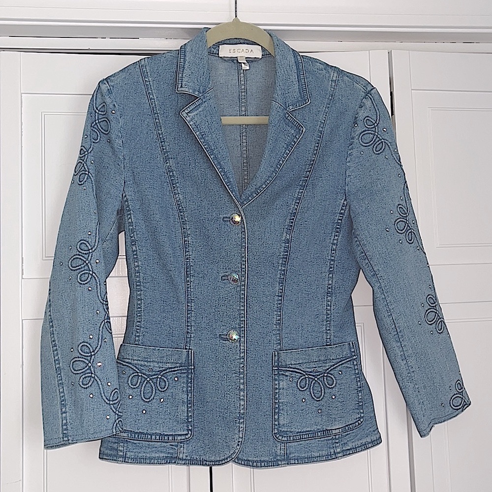 Escada gorgeous embellished denim jacket